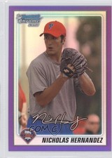 2010 Bowman Chrome Prospects Purple Refractor 96/899 Nick Hernandez Nicholas 0a6