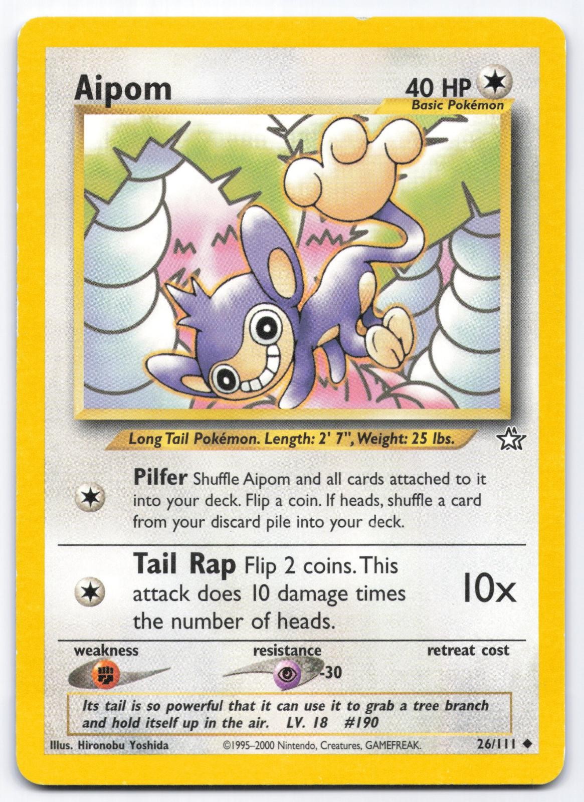 Aipom 26/111 Neo Genesis Unlimited Uncommon Pokemon Card LP