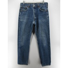 VINTAGE Levis 501 Jeans Men 34X32 Blue Straight Leg Button Fly Denim 90s USA 