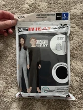 32 degrees heat kids long sleeve crew neck + legging set black Size L New Nwt