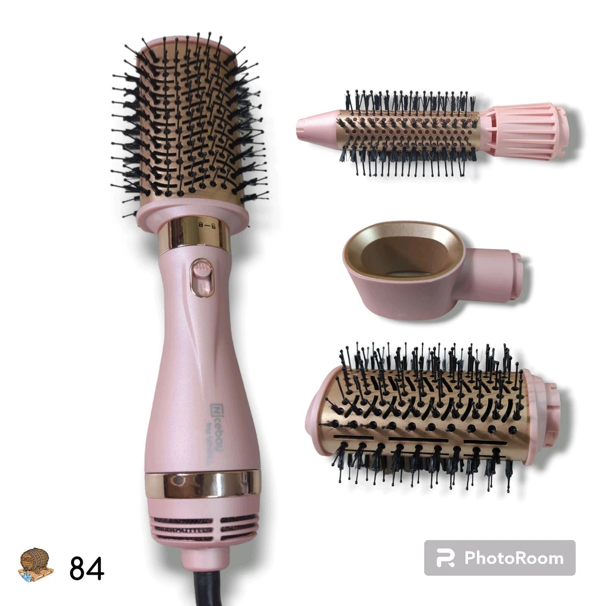 NICEBAY Hair Dryer Brush Kit with 4 Hot Brush Attachments Pink