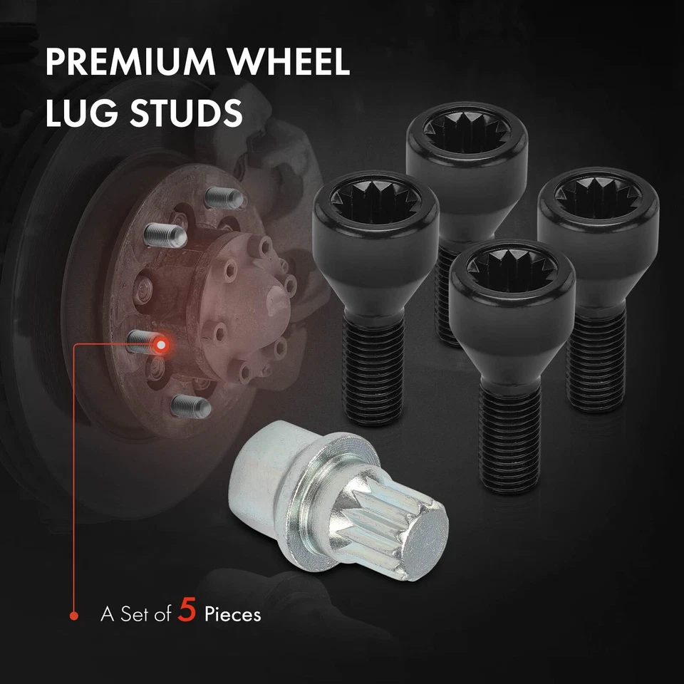 5x Tuerca de rueda M12-1.5 para BMW E32 F01 G11 E31 E30 E36 E46 740i Mini Cooper Foto 3 de 4