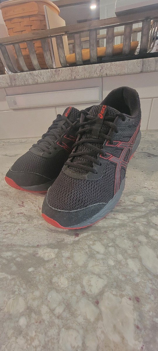 Asics Gel-Contend Black Red Running Shoes 1011A667 Mens 10 EuC! (K)