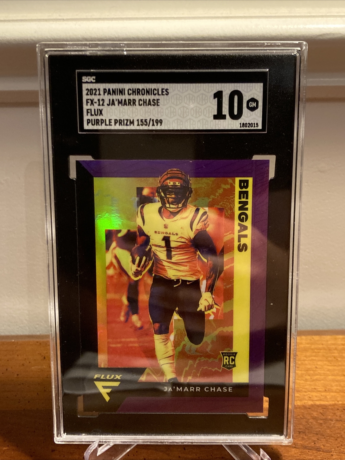 JaMarr Chase Panini Chronicles Draft Picks Flux Rookie Autographs #JC Pink