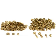 Assorted Brass Clock Nuts & Bell Case Brass Screws Clock Repair Parts 200 Pcs