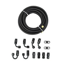 Black 4an Fuel Line 4an Braided Fuel Hose Nylon Cpe 20ft.