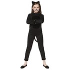 Black Cat Costume Halloween Fancy Dress Jumpsuit Girls