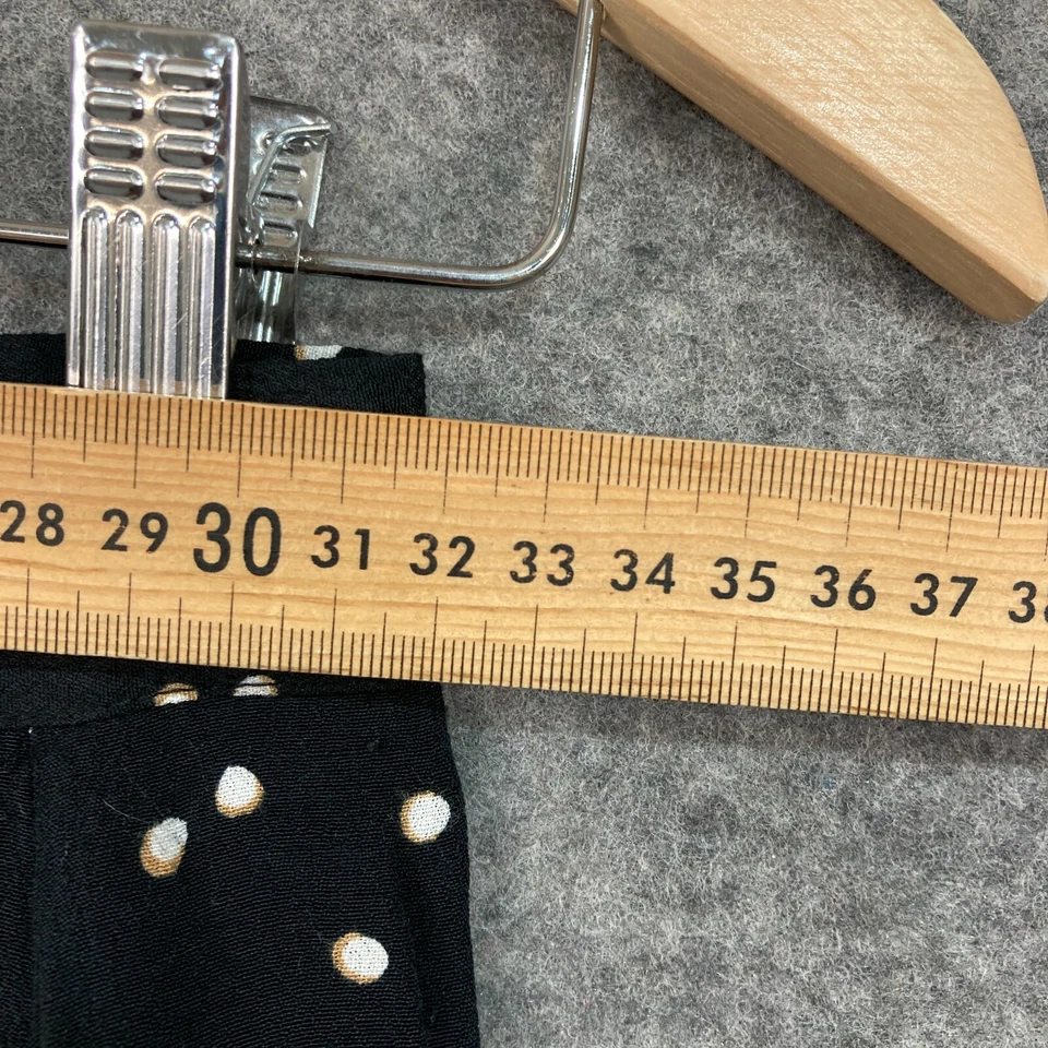 Falda H&M Mujer Talla 2 Negra Lunares Línea A Mini Botón Delantero 12013 Foto 4 de 4