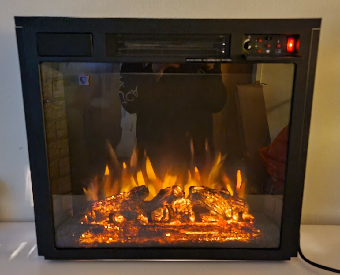 26u0026#034; Flat Ventless Insert Heater Electric Fireplace Firebox Hearth  Trends Remote | eBay