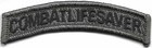 1" x 3 1/4" ACU Grey Gray Black Combat Lifesaver Tab Sew On Patch