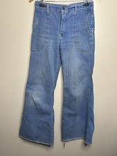 Women  s Flared Bell Bottom Vintage Jeans 80s Sz 28  x29  12  Leg Open Rare
