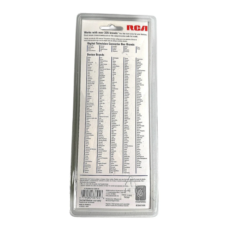 RCA Universal Remote Control 4 Devices Big Button TV DVD CBL SAT AUX RCR4258N - Image 2 of 4