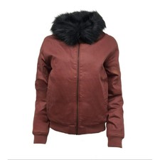 Hemp Hoodlamb Jacket Trim Faux Fur Women's Size Xs