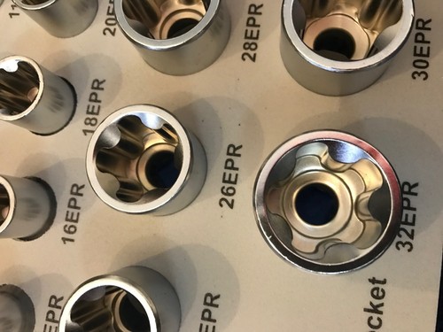 New 50BV30 Steel Torx Star Female EPR Socket Set in Foam 5 POINT Not 6 6-32EPR - Picture 2 of 4