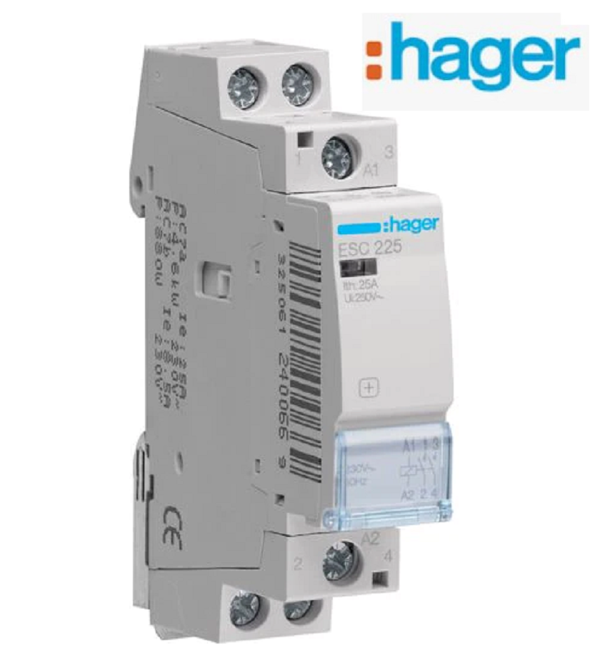 Contacteur - 25A - 2F - 230 V Hager ESC225