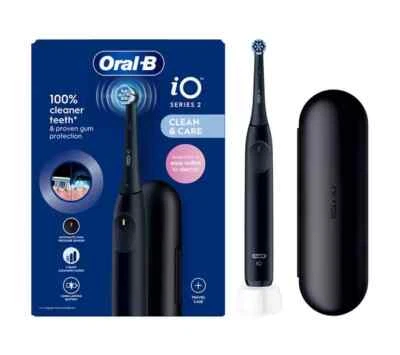 Oral-B iO2 Night Black Electric Toothbrush with Smart Pressure Sensor & Travel