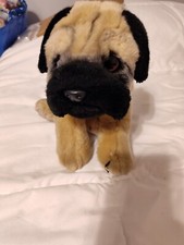 Animal Alley Pug Dog Beige Black Plush Stuffed Animal 13 Inch 2000 Realistic
