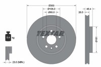 Textar 2X Bremsscheiben Vorne BelüFtet Beschichtet FüR Opel Astra K B16