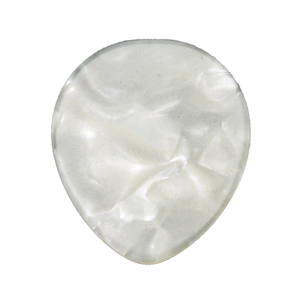 40 White Pearloid Guitar Picks Medium Teardrop Celluloid Plectrums No Logo