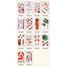 30 Sheets Halloween Zombie Scar Temporary Tattoos Face Stickers Waterproof Scary