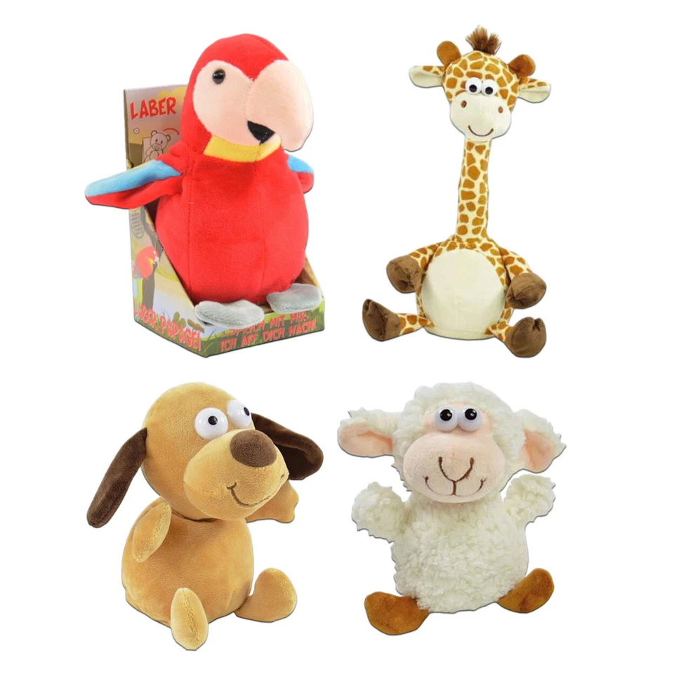 Plüschtier Laber Papagei Hund Schaf Giraffe spricht tanzend alles nach Aufnahme