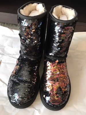 sequin black ugg boots