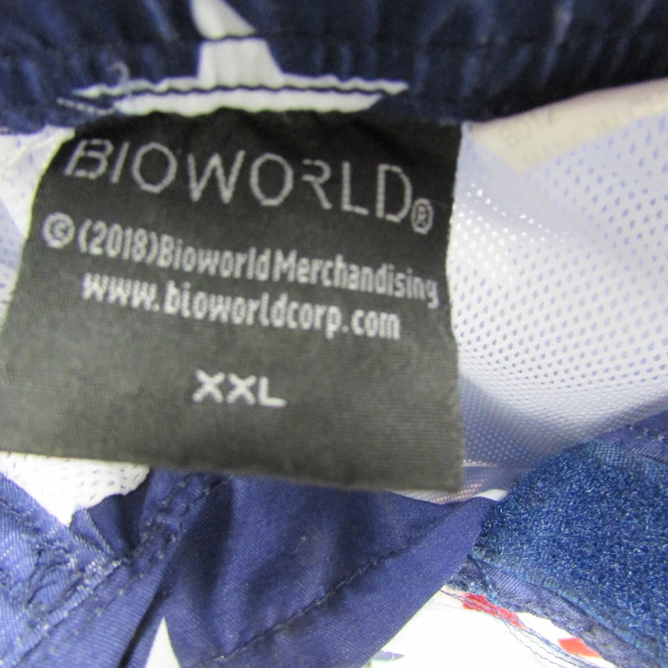 Bioworld Patriotic Swim Shorts Trunks Mens 2XL Red White Blue Flag Design Mesh - Image 4 of 4