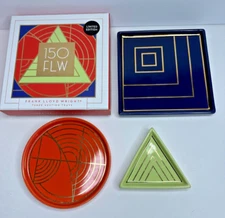 Frank Lloyd Wright Nesting Trays Set 3 Trinket Dishes 150th Anniversary Ceramic
