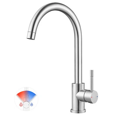 CECIPA MAX Küchenarmatur Wasserhahn Küche Einhand Mischbatterie Spültischarmatur Edelstahl