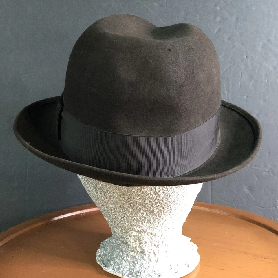 Sombrero Vintage Royal Stetson 1900’s Matthews Miller Fedora Marrón 6.5 John B Stetson Foto 4 de 4