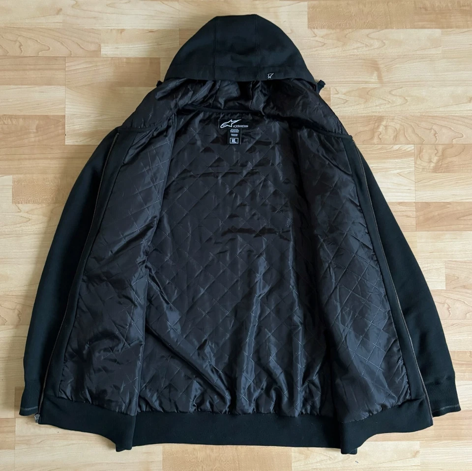 De Colección Y2K Alpinestars Edredón Forrado Bordado Sudadera con Capucha XL Cremallera Sudadera Grunge Gótico Foto 4 de 4