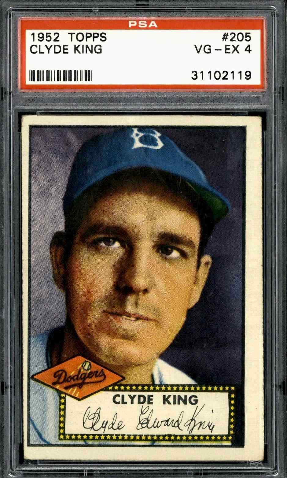 1952 Topps #205 Clyde King - PSA 4