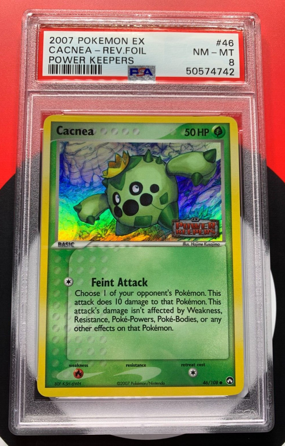 Cacnea 46/108 Power Keepers Reverse Holo 2007 Pokémon EX PSA 8 NM-MT