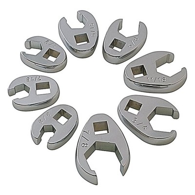 Sunex Tools 3/8'' Dr. 8 Pc. Fully Polished SAE Flare Nut Crowfoot Wrench Set