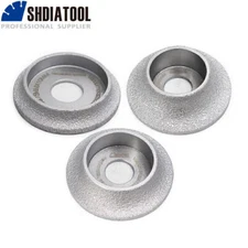 Vacuum Brazed Diamond Grinding Wheel Demi-Bullnose Edge Profile Dia 75mm