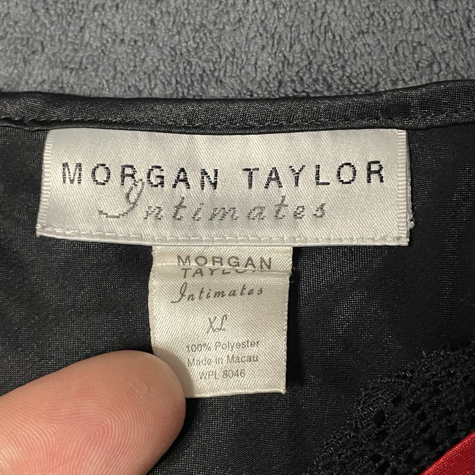 Morgan Taylor Intimates Womens XL Black Rose Lace Trim Lingerie Nightdress Slip - Image 4 of 4