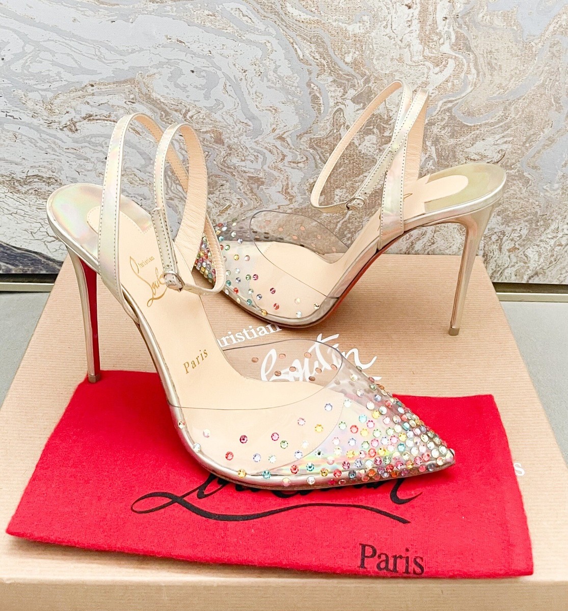 Christian Louboutin SpikaQueen Crystal Strass Transparent