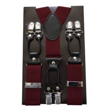 Nayt Men's Suspender 3.5cm Wide Burgundy