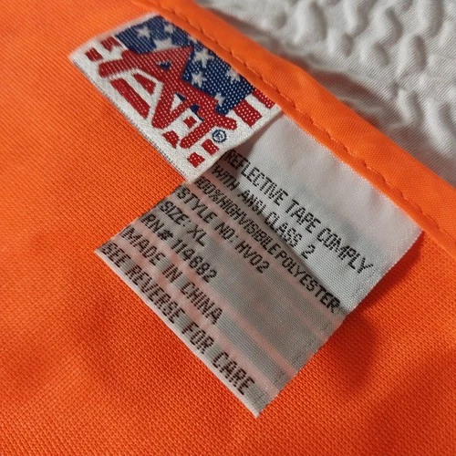Orange Safety Vest w/ Reflective Strips XL Safety Gear High Visibility Costume image 18