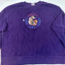 Vtg The Disney Store Lady and the Tramp Embroidered High Pile Sweatshirt Large