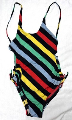VTG Gitano Sun Kiss Striped Adjustable Straps One-Piece Bathing Suit Swimsuit 7 