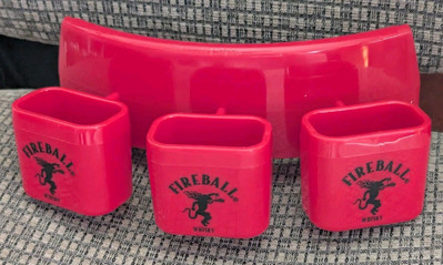 NEW Fireball Whiskey 50ml Shot Bottle Holder/Beer Bucket Attachment Bar Acessory