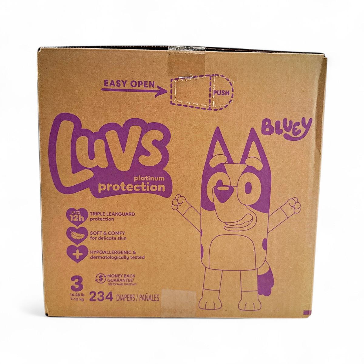 Luvs Platinum Protection Disposable Baby Diapers (Size 3) - Bluey - 234 Count