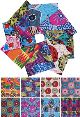 20 X 20 Inch African Fabric Fat Quarter Bundles, Ankara Quilting Pre-Cut Fabric