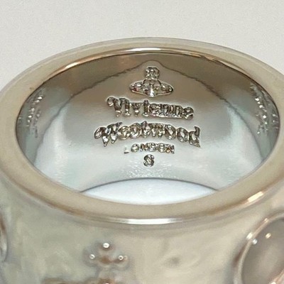 【KING RING】Vivienne Westwood キングリング Vivienne Westwood Ring Size 6.5-7 King Silver White Ivory w/Pouch