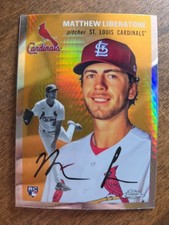 Matthew Liberatore Prism Refractor Rookie RC 2023 Topps Chrome Platinum Card #87. rookie card picture