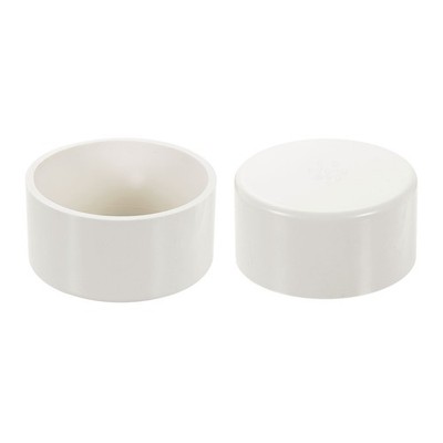 2Pcs PVC Pipe End Cap Fitting 3.5'' Pipe End Cap Plug Adapter White