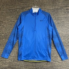 Nike Dri-Fit Activewear Half-Zip Cycling Jersey Blue Men s Size Medium