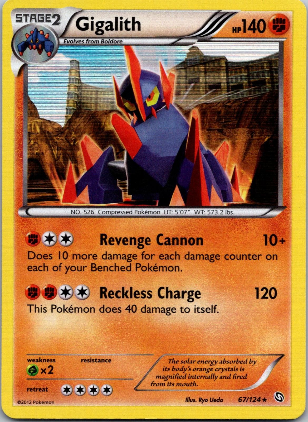 Gigalith 67/124 Dragons Exalted Pokemon TCG Holo R LP