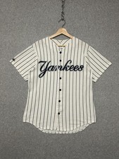 Vintage 90s New York Yankees Majestic Pinstripe Jersey Men M White Made In USA